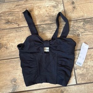 Urban Outfitters | Black Bow Crop Top
